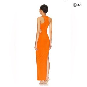 Superdown Bright Orange Backless Gown